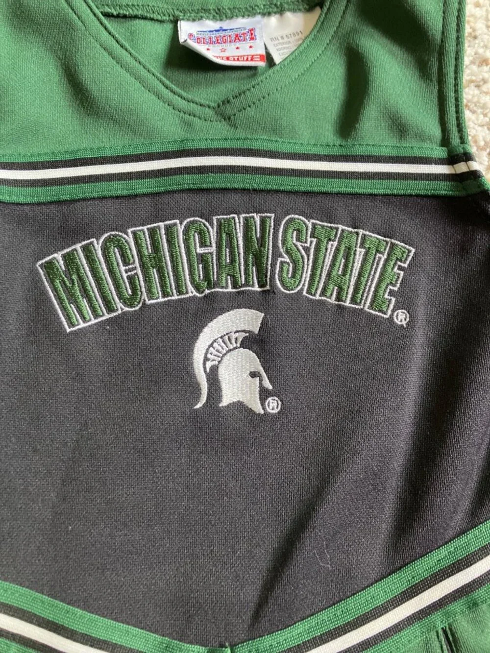 Michigan State Cheerleader Dress 3T Green & Black Polyester - Picture 4 of 10